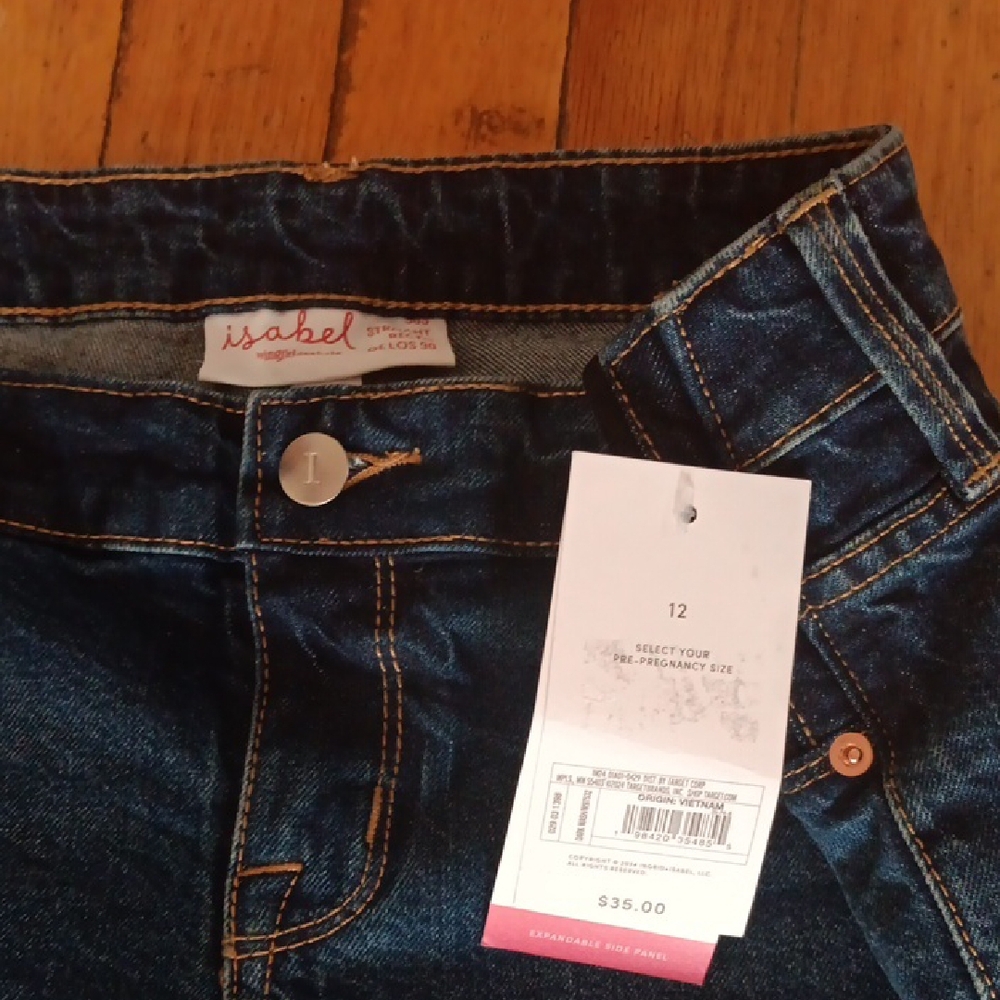 Blue Ankle Cropped Jeans with Rolled Hems - Picture 2 of 2